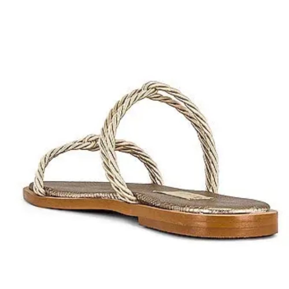 Kaanas Alicia Slide Champagne Rope Sandals 7 - Picture 2 of 5